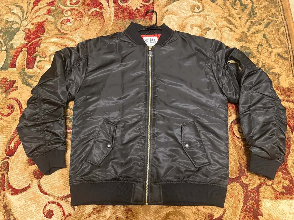 Shaka Wear MA-1 Flight Bomber Jacket Black